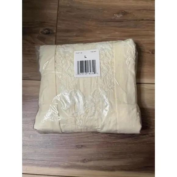 NWT! Lucky Brand Embroidered Tie Neck Crop Top in Luminary G Size L - Picture 2 of 4